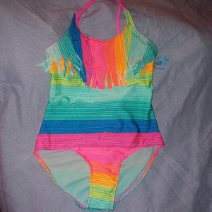 Neon rainbow coloured swimsuit NWT
